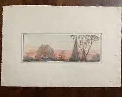 Buy Small Vintage Sunset Rooftops Original Watercolor Painting Signed Dunham • 49.57£