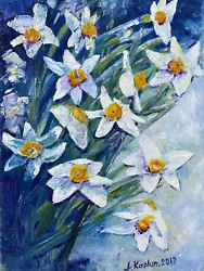 Buy Daffodil Flower Original Oil Painting Floral Blossom Bloom Still Life Decor Art • 222.07£