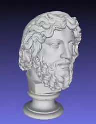 Buy Bearded Diety Zeus Bust Greek 3D Printed Statue Figure Sculpture PICK COLOR • 16.53£