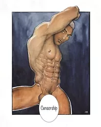 Buy Gay Art Painting Nude  Moon Youth    24 * 19 In Color Pencils,  Ivan Bubentcov • 1,894.46£