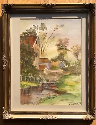 Buy Framed Watercolour Of A Water Logged Farm Yard Draining  What A Nice Painting • 10£