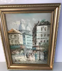 Buy Paris Street Scene Oil Painting Signed Burnett • 50£