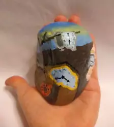 Buy Hand Painted Rock Art Salvador Dali The Persistence Of Memory Clocks Stone Paint • 1,906.99£