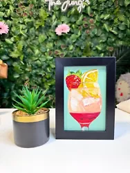 Buy Lemon Original Oil Painting- MINI FRAMED Realistism Fruits Cocktail Drink Art • 60£