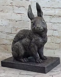 Buy Signed Large Bronze Sculpture Statue Art Rabbit Deco Home Garden Decor Artwork • 370.60£