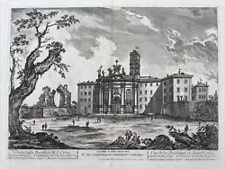 Buy View Of The Basilica Of S.Croce. Copper Engraving By Mantegu To J. Barbault, 1763 • 8.58£