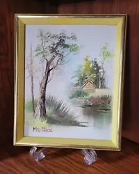 Buy Catherine Parker Melton Oil Painting Canvas Framed Cabin In Woods 11 X 9 Inches • 16.54£