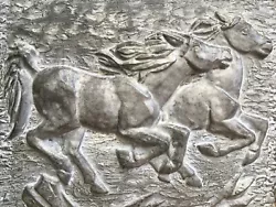 Buy Plate 20th Cast Aluminium Bas Relief Sculpture Horse Carved Horses Metal • 141.18£
