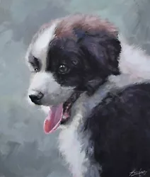 Buy Characterful John Silver Original Acrylic Painting Of A Border Collie Dog • 159£