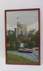 Buy Art Oil Painting EAC Windsor Castle London Royal Palace River Thames Framed • 69.99£