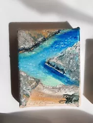 Buy Seascape Greek Island Oil Painting On Canvas - Mini Size -Unframed • 8£