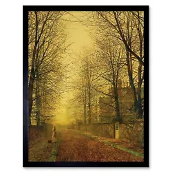 Buy John Atkinson Grimshaw Paintings Autumns Golden Glow Painting Framed Art Print • 11.99£