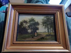 Buy THOMAS SPINKS (1847-1927) Antique Oil Painting Of Woman And Dog On Dirt Track • 275£