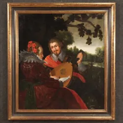 Buy Antique Landscape Oil On Panel Flemish Gallant Scene Painting Framework 600 • 6,500£