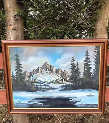 Buy Vintage Oil Painting. Landscape Painting. Mountain Painting. High Peaks. 27” GC • 50£
