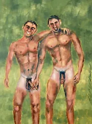 Buy Original Gay Male Interest Nude Guys Men Art Oil Painting Daniel W Green • 237.67£