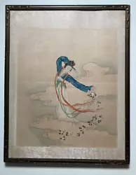Buy Antique Vintage Original Oil Old Painting Japanese/ Chinese - Fine Work On Silk • 212.62£