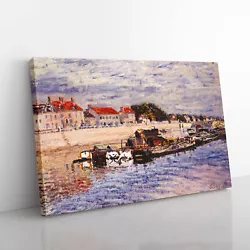 Buy Barges By Alfred Sisley Canvas Wall Art Print Framed Picture Decor Living Room • 24.95£