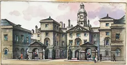 Buy Original Painting For Cigarette Card London, Horse Guards, Whitehall • 75£