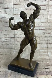 Buy Bronze Sculpture Of A Male Body Builder Muscle Man In Classic Flexing Pose • 315.29£
