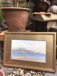 Buy Original Pastel Picture Coastal Scene Gilt Framed 19x33cm • 89£