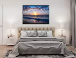 Buy Sunset Ocean Wall Art Print Illustration Printable Painting Digital Poster • 4.72£