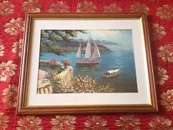 Buy Vintage Oil Painting Signed & Framed- Mediterranean Scene - • 28£