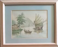 Buy Chi Shing  Chinese Junk & Fishing Boat  Original Watercolour, Mid 20th Century • 550£
