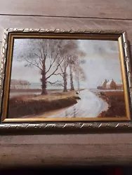 Buy House Clearance Small Acrylic Oil Painting Signed JFH Dated 1975 • 25£