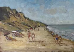 Buy Cromer Beach, Study, Painting, Oils, Cliffs, Figures, Sky, Sea, David Baxter • 42£