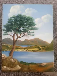 Buy Attractive Vintage Oil Painting On Board By H Foster Lake Vista • 14.99£