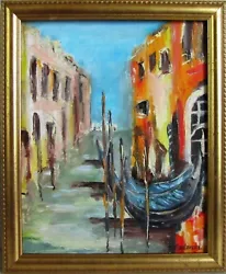 Buy Venice Painting Oil Original Art Italy Artwork Cityscape Boat Gondola 9x11  • 294.25£