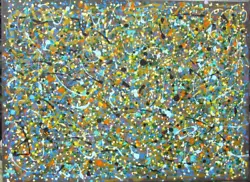 Buy Large Hand Painted Abstract Jackson Pollock Influenced On Canvas 61cm X 45 Cm • 43£