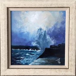 Buy Original Artwork Pete Tuffrey Artist Sunset Beach Seascape Wave Storm • 100£