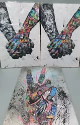 Buy Banksy Hand Street Graffiti Paintings Fingers And Fists Pictures Abstract Pop Po • 28£