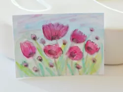 Buy Aceo Poppies No3 Watercolour Painting, Original Art  By Anita Ward • 1.99£