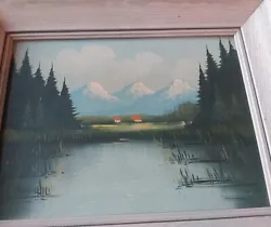Buy Original Mountain Landscape Oil Painting (12x16 Inch Canvas) Bob Ross Technique • 29.99£
