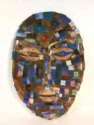 Buy Abstract Mosaic Face Wall Art Glass Tiles Sculpture 13  In Tall X  8.5  In W • 32.25£