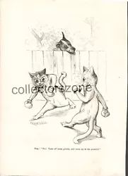 Buy Louis Wain Cats Boxing Print Original Taken From 1909 Louis Wain Album 9x7 Inch • 22£