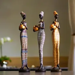 Buy Women Statue Modern African Figurine For Restaurant Book Shelf Bedside • 17.84£