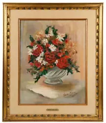 Buy MAURICE JAY STEIN (b.1898)NY Impressionist Signed Oil Flower Still Life 2 Sided  • 335.48£