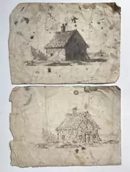 Buy 2 Antique Watercolours Of A Thatched Cottage • 7.99£