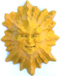 Buy Handmade Yellow 8  Sun Face Sculpture By Claybraven, Indoor Or Outdoor Original • 47.96£