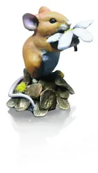 Buy Cold Cast Bronze Mouse With Daisy - Hand Painted By Michael Simpson • 34£