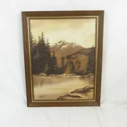 Buy Original Framed Oil Painting Signed By M.Dykes. Lake And Mountain Scene • 4.95£