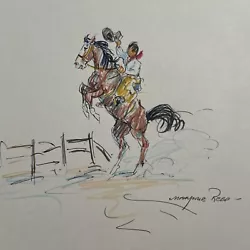 Buy MARJORIE REED DRAWING LISTED FAMOUS  Sketch COWBOY ON HORSE VINTAGE RARE FIND • 850.49£