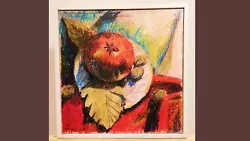 Buy Pomegranate With Walnuts Oil Pastel Painting 12 X12  Still Life Kitchen Artwork • 330.75£