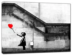 Buy Banksy Girl HOPE  Paint  Picture Print On Framed Canvas Wall Art Deco • 11.99£