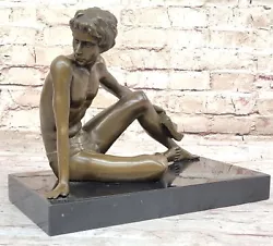 Buy F. Preiss` Collectible Bronze Sculpture: Boy On Beach, Artistic Decoration Sale • 165.43£