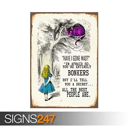 Buy ALICE IN WONDERLAND WERE ALL BONKERS (ZZ006)  RETRO POSTER - Poster A0 A1 A2 A3 • 0.99£